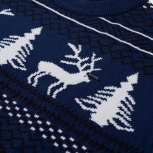 Gini & Jony Boys Navy Blue & White Printed  Woven Sweater