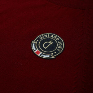 Gini & Jony Boys Maroon Solid Woven Sweater