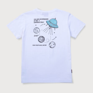 Gini & Jony Boys White Printed  Knits T-Shirt