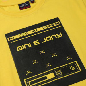 Gini & Jony Boys Yellow Printed  Knits T-Shirt