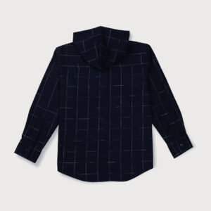 Gini & Jony Boys Navy Blue Checks Knits Shirt