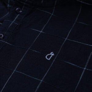 Gini & Jony Boys Navy Blue Checks Knits Shirt