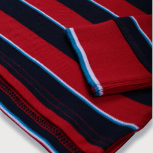 Gini & Jony Boys Red & Navy Blue Striped Knits Polo T-Shirt