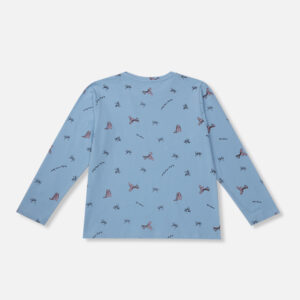 Gini & Jony Girls Light Blue Printed Knits Knits Top