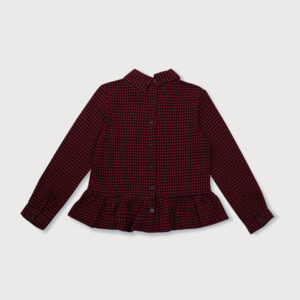 Gini & Jony Girls Red Houndstooth Knits Woven Top