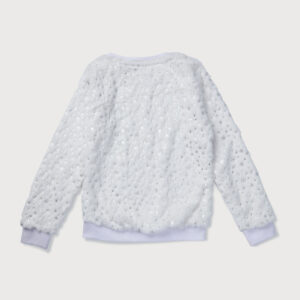 Gini & Jony Girls White Embellished Woven Sweat Shirt