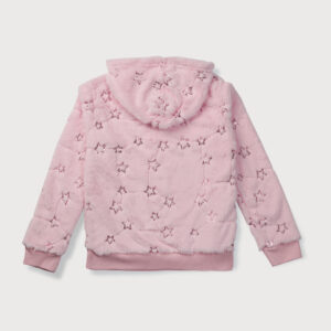 Gini & Jony Girls Pink Embellished Woven Sweat Shirt