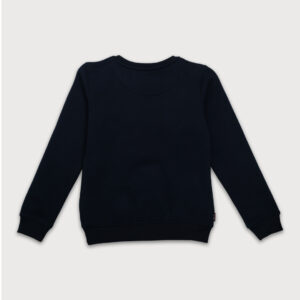 Gini & Jony Girls Navy Blue Embellished Woven Sweat Shirt