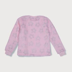 Gini & Jony Girls Pink Embellished Woven Sweat Shirt