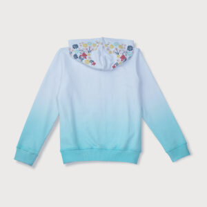 Gini & Jony Girls White And Light Blue Ombre Woven Knits Jacket