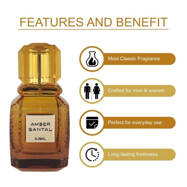 Ajmal 100ML  Amber Santal Perfume For Men & Made In Dubai - Image 4