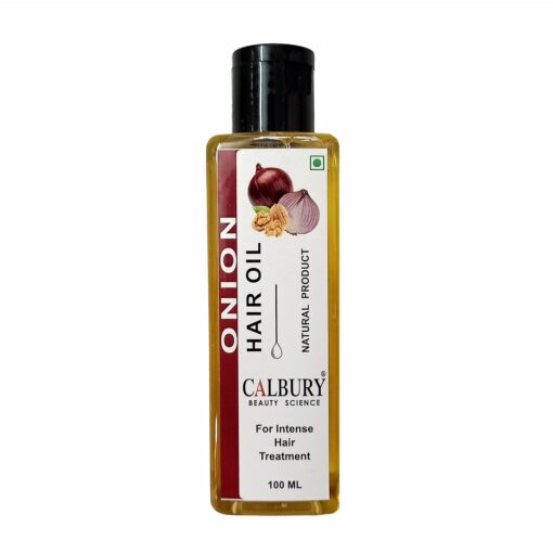 CALBURY Onion Hair Oil – 100% Natural & Organic, Reduces Hair Fall, Nourishes Scalp, Promotes Silky, Shiny Hair – Safe for All Hair Types (100ml)